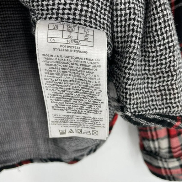 Guess Shirt Men's Sz XS Red Black Plaid Snap Front Pockets Button Up Long Sleeve - Picture 6 of 8